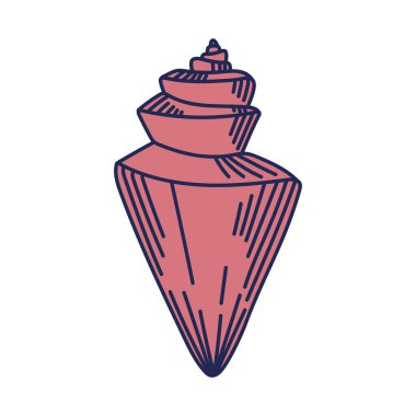 red shell sealife retro style icon