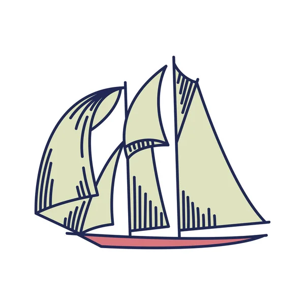Ship Boat Nautical Retro Icon — Vetor de Stock