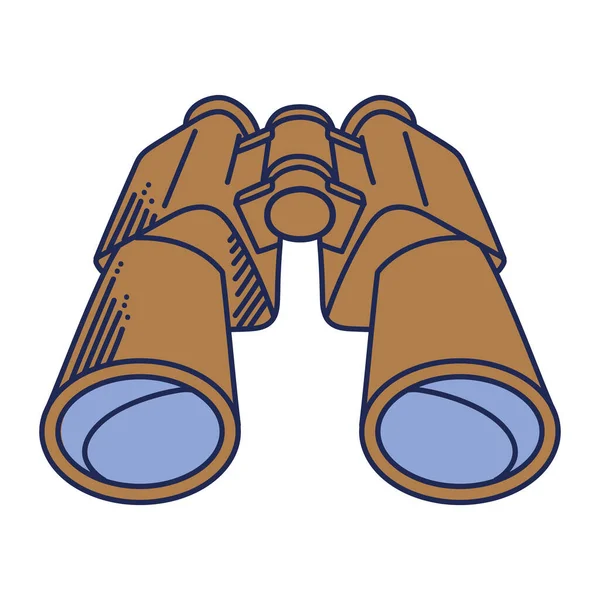 Retro Binoculars Tools Isolated Icon — Vetor de Stock