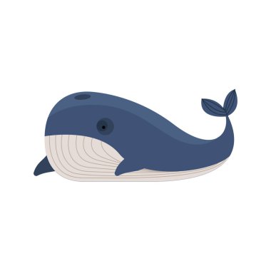 bowhead whale animal sealife character clipart