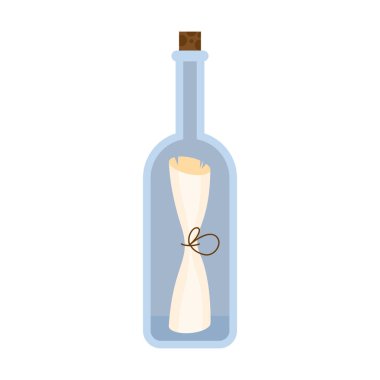 message bottled nautical retro icon
