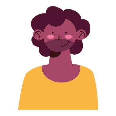 young afro man bearded character