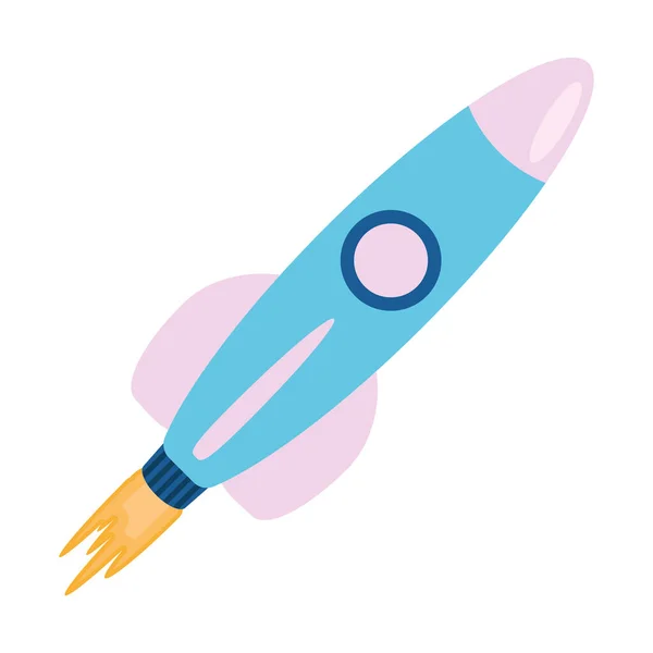 Blue Rocket Space Outer Icon — Stock vektor