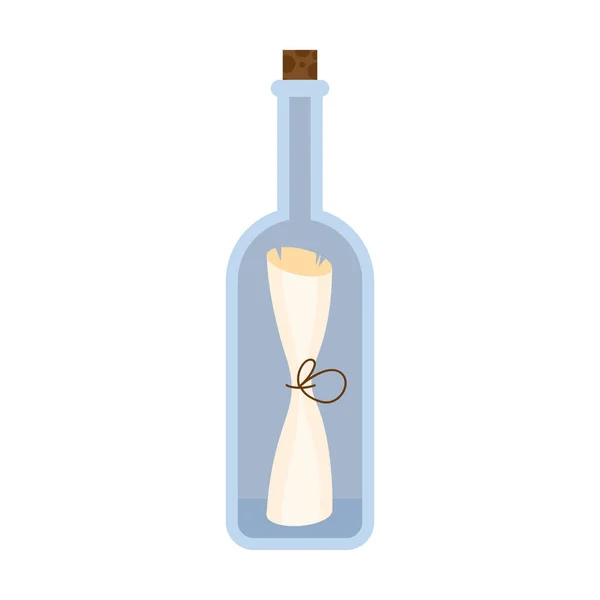 Message Bottled Nautical Retro Icon — Stock Vector