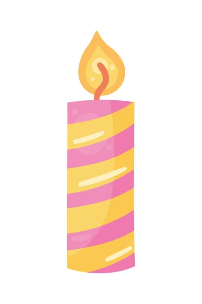 Birthday Celebration Candle Pink Color — 图库矢量图片