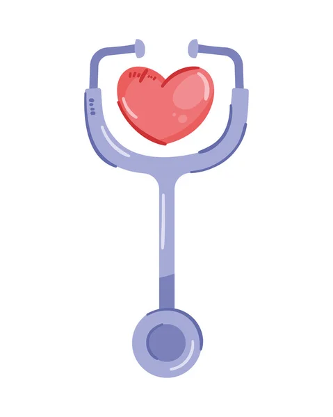 Heart Stethoscope Cardio Device — Wektor stockowy