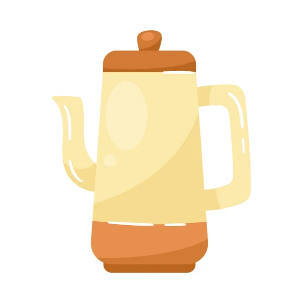 Beige Teapot Kitchen Utensil Icon — Stock vektor