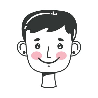 man head smiling character icon