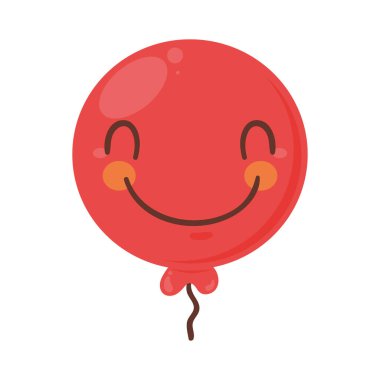 red balloon helium emoticon character