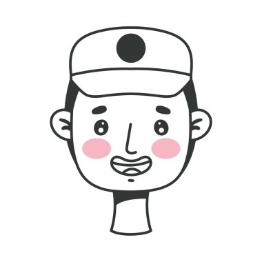 man head with cap character