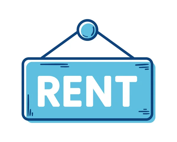 Rent Label Hanging Real Estate — Vector de stock