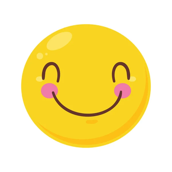 Happy Smiling Emoticon Comic Character — Vettoriale Stock