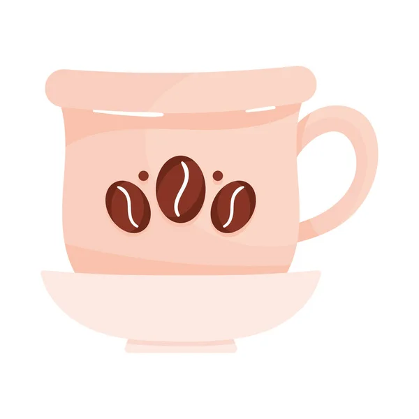 Pink Coffee Cup Drink Icon — Vetor de Stock