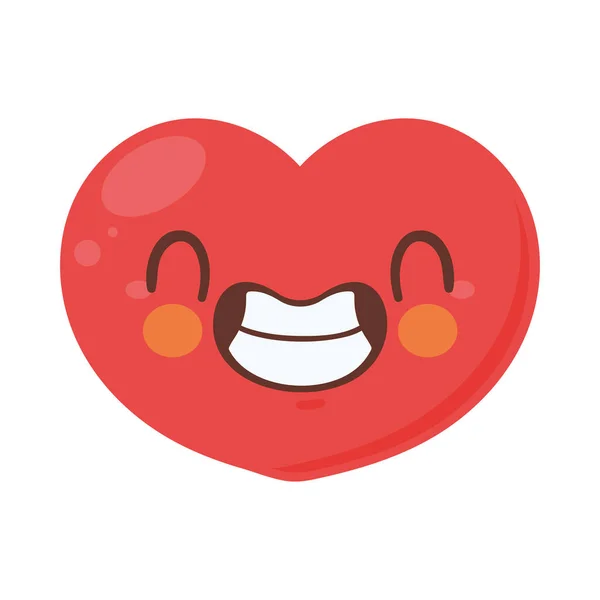 Happy Heart Emoticon Comic Character — Vector de stock