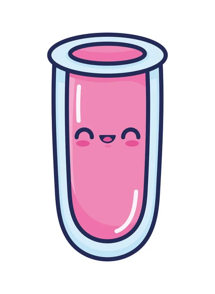 Pink Tube Test Kawaii Character — Vector de stock