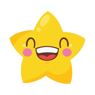 happy star emoticon comic character