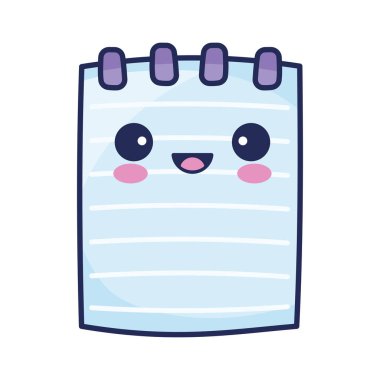 notebook supply kawaii style character