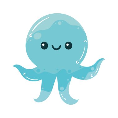 octopus blue sealife animal icon