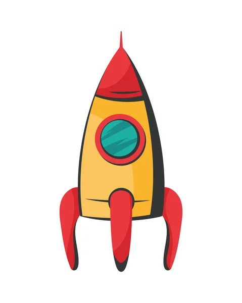 Yellow Rocket Space Outer Icon — 스톡 벡터