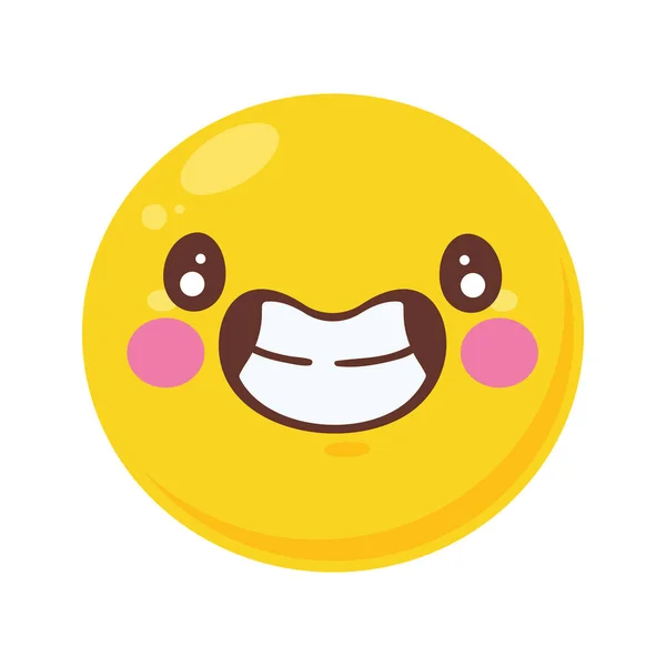 Happy Emoticon Smiling Comic Character — Vector de stock