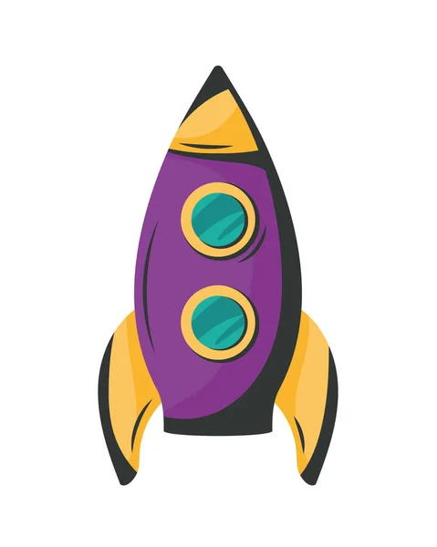 Purple Rocket Space Outer Icon — 스톡 벡터