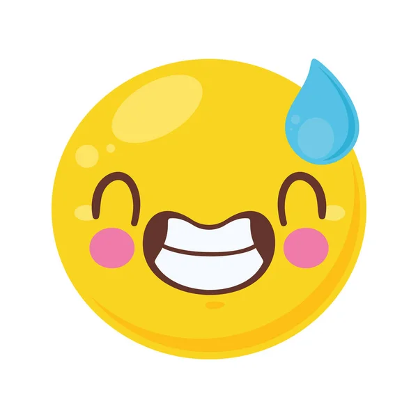 Happy Emoticon Laughing Comic Character — Vetor de Stock