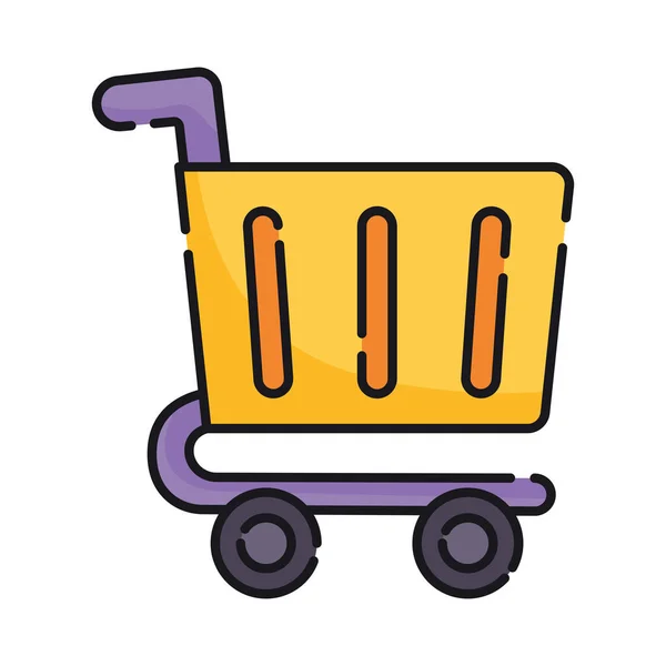 Carrito Compras Icono Aislado Comercial — Archivo Imágenes Vectoriales