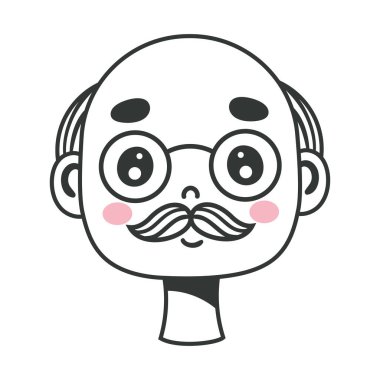 old man head character icon