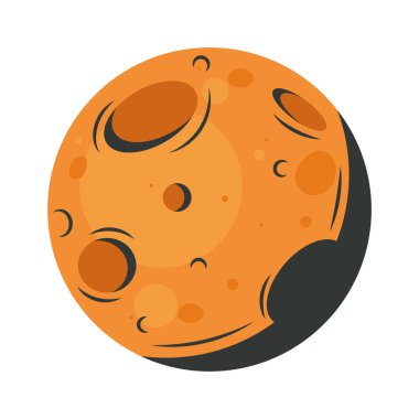 orange planet space outer icon