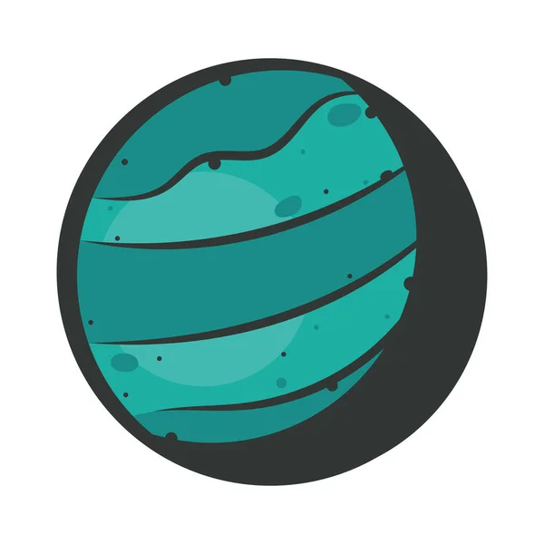 Green Planet Space Outer Icon — 스톡 벡터