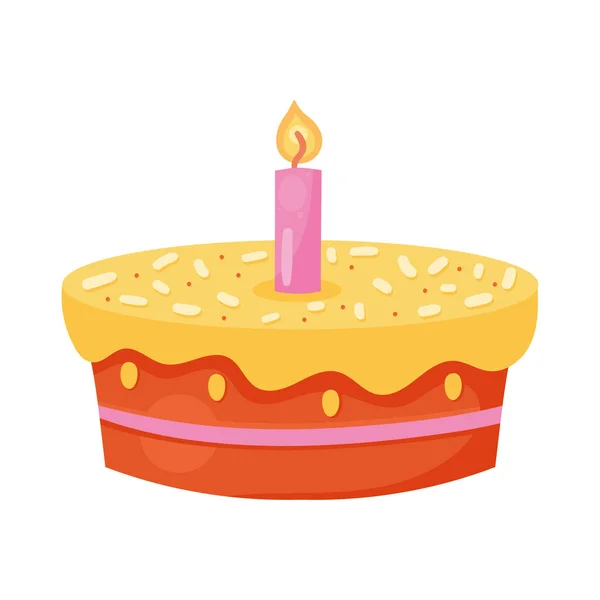 Tort Urodzinowy Ikona Świeca — Wektor stockowy