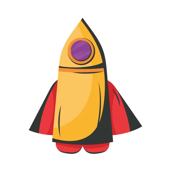 Orange Rocket Space Outer Icon — Stock Vector