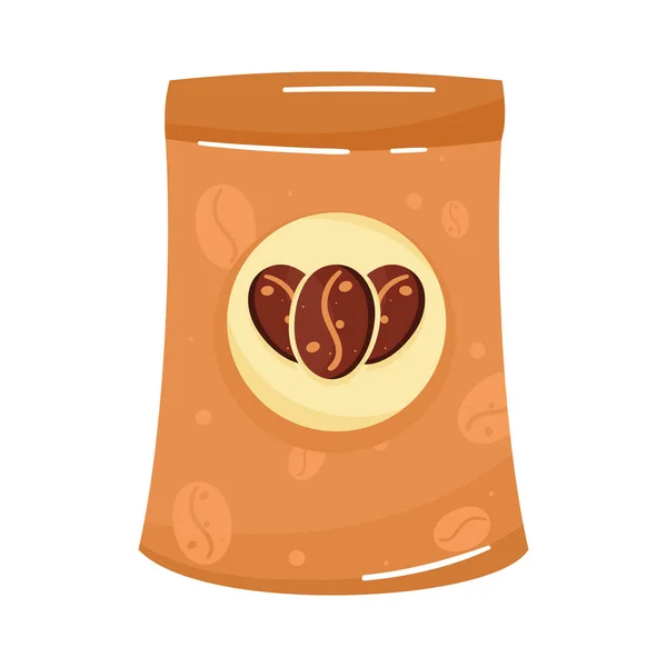 Coffee Product Bag Isolated Icon — Vetor de Stock