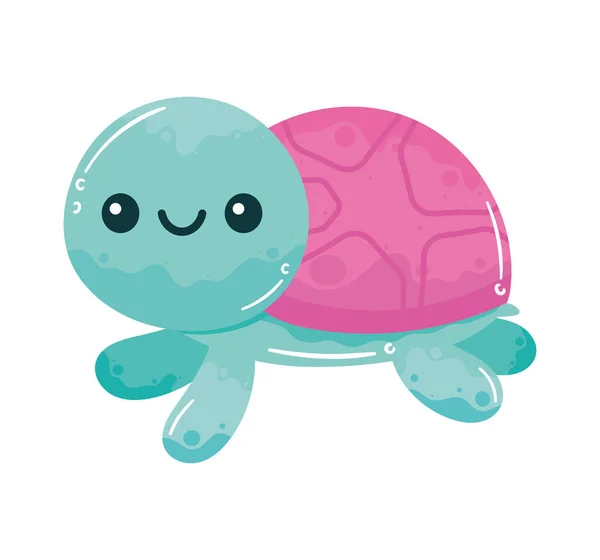 Blue Turtle Sealife Animal Icon — Vector de stock