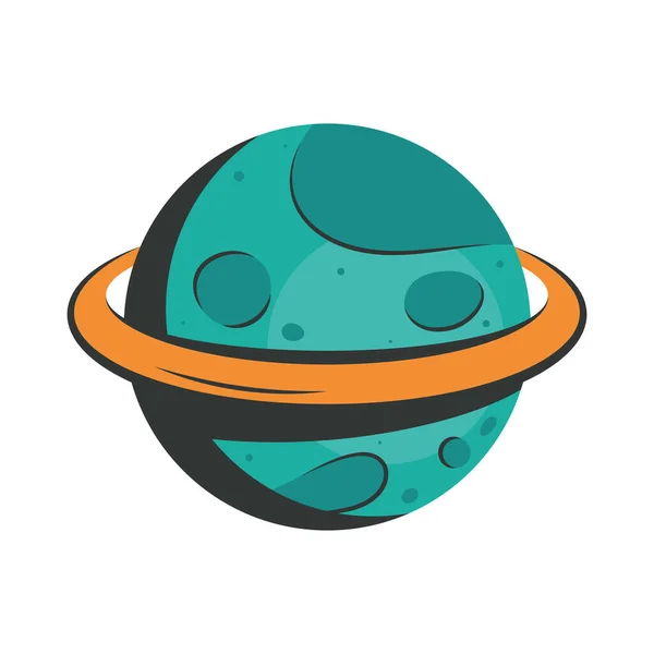 Saturno Planeta Espacio Icono Exterior — Vector de stock