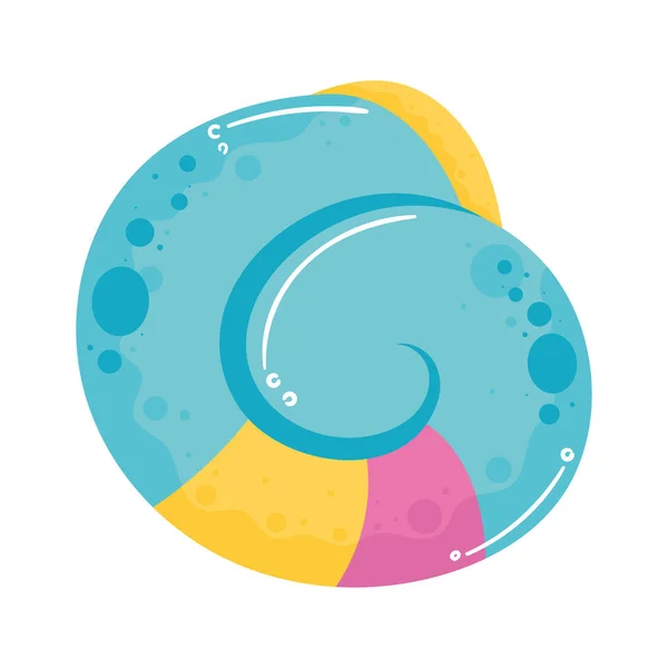 Blue Snail Sealife Animal Icon — Vector de stock