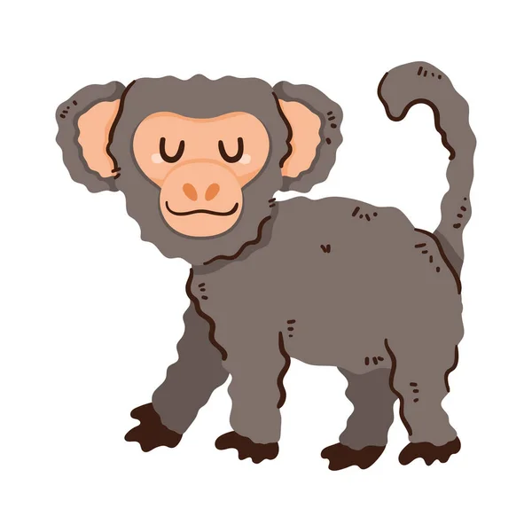 Chimpanzee Moneky Animal Wild Character — Stock Vector