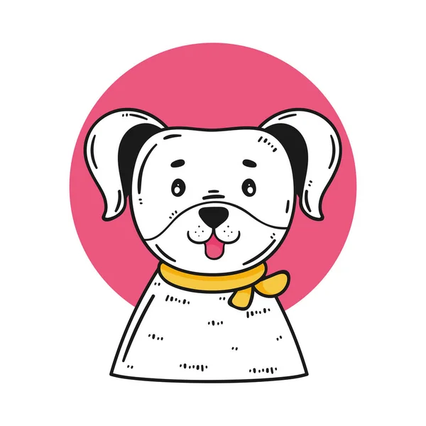 Dog Yellow Necklace Character — Stockvektor