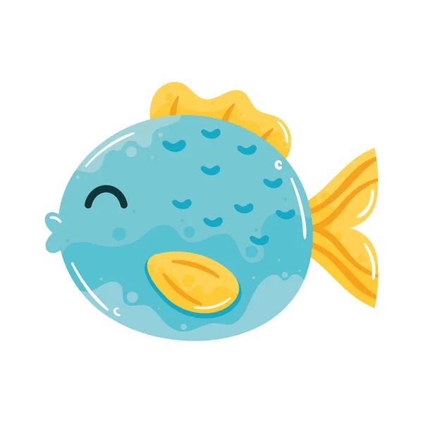 Blue Fish Sealife Animal Icon — Stock vektor