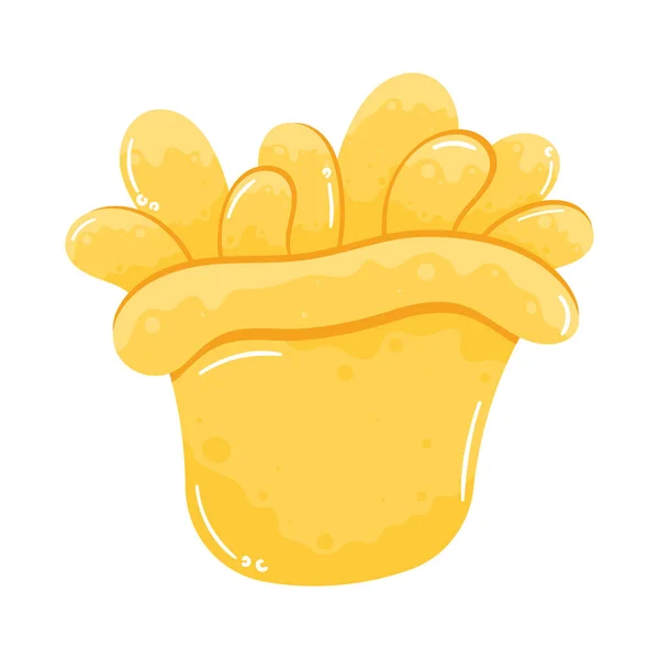 Yellow Seaweed Sealife Plant Icon — Archivo Imágenes Vectoriales