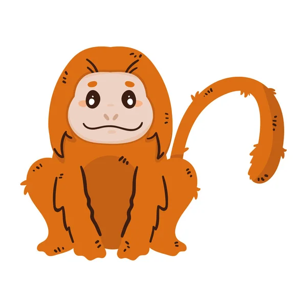 Squirrel Monkey Animal Wild Character —  Vetores de Stock
