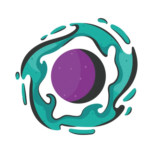 Purple Planet Space Outer Icon — Stockvektor