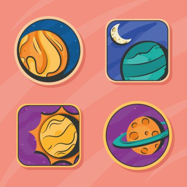 dört boşluk dış set simgesi