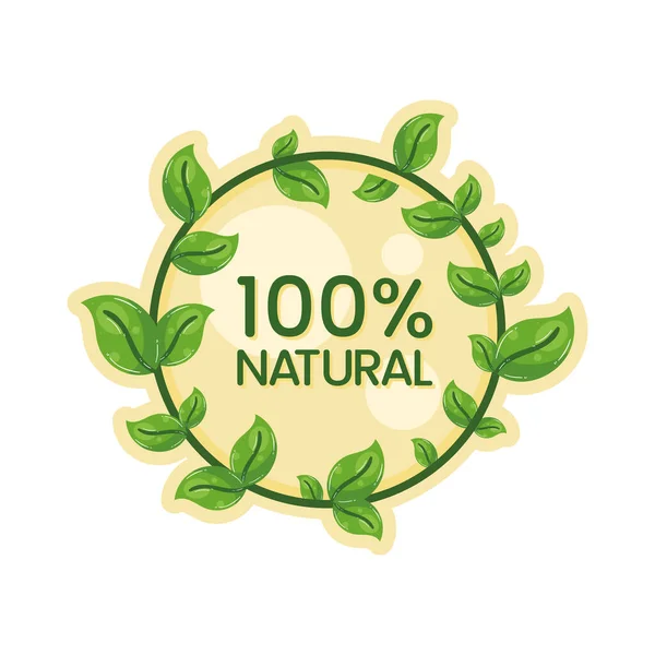 100 Percent Natural Product Emblem Seal — Vetor de Stock