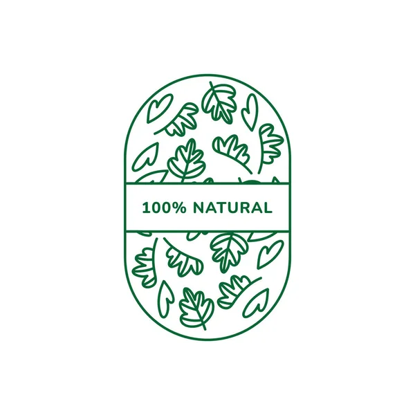 100 Percent Natural Stamp Icon — ストックベクタ