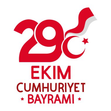 29 ekim cumhuriyet bayrami design isolated