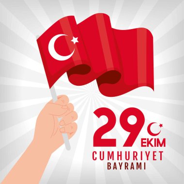 29 ekim bayrami poster with flag