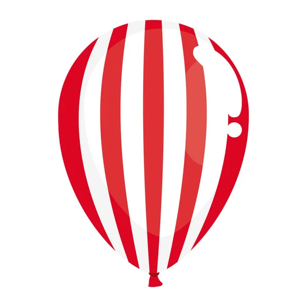 Striped Balloon Helium Floating Icon — Stok Vektör