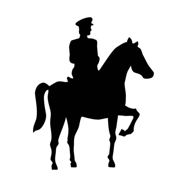 Turkey Officer Stallion Silhouette — Stok Vektör