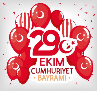 29 ekim bayrami celebration with balloons helium